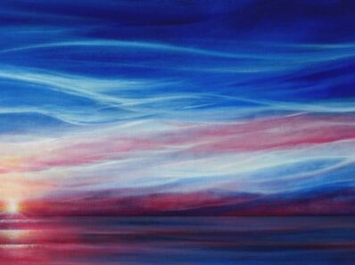 sunset painting blue nocturne