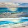 Seascape greeting art card Windswept Shore large card