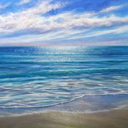 The Serene Shore art greeting card for sale