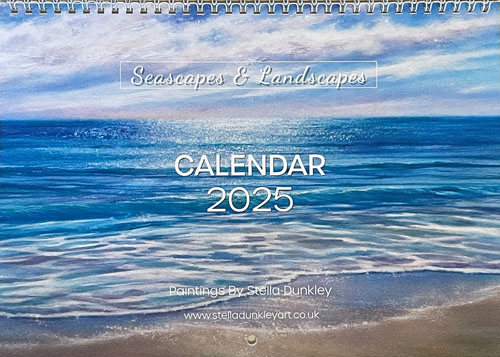 Fine art calendar 2025 by artist Stella Dunkley, art calendar for sale